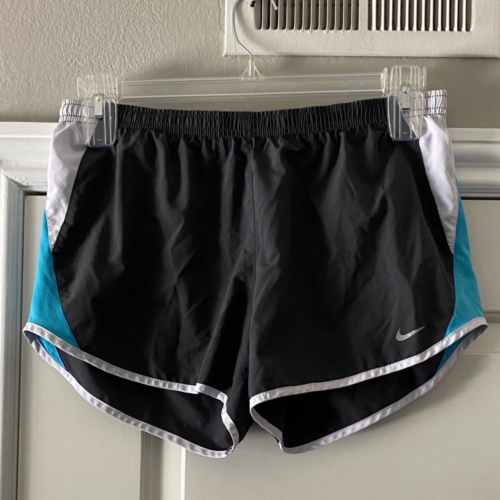 Nike Black and Teal Athletic Shorts